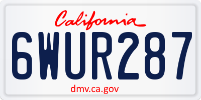 CA license plate 6WUR287