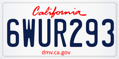 CA license plate 6WUR293