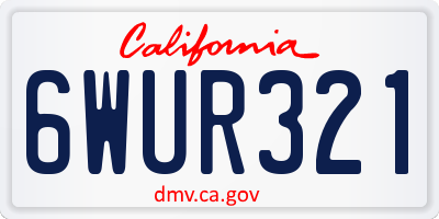 CA license plate 6WUR321
