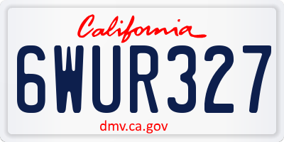 CA license plate 6WUR327