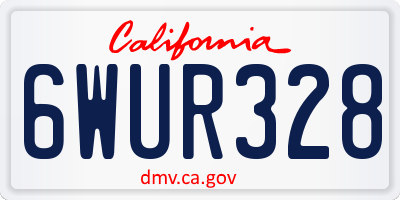 CA license plate 6WUR328