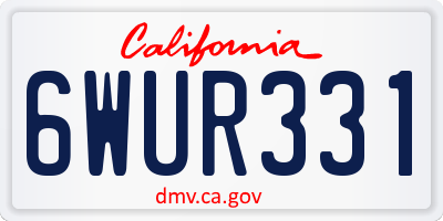 CA license plate 6WUR331