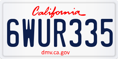CA license plate 6WUR335