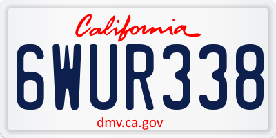 CA license plate 6WUR338