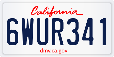 CA license plate 6WUR341
