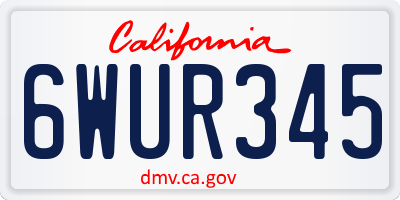 CA license plate 6WUR345