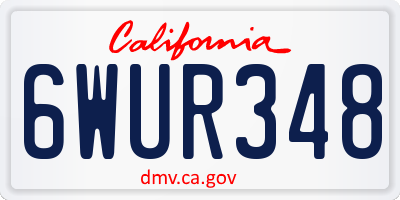 CA license plate 6WUR348