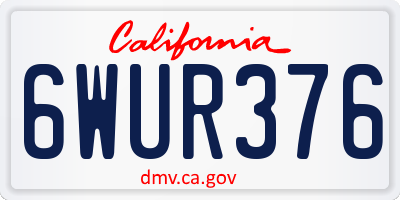 CA license plate 6WUR376