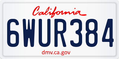 CA license plate 6WUR384