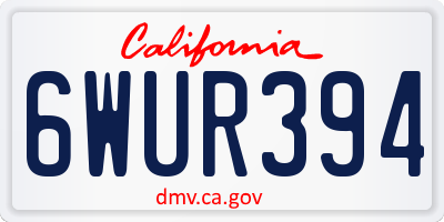 CA license plate 6WUR394