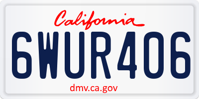 CA license plate 6WUR406