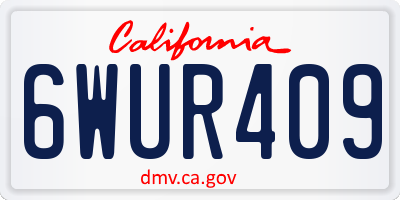 CA license plate 6WUR409