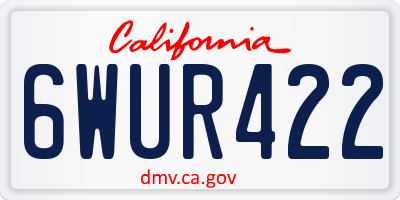 CA license plate 6WUR422