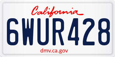 CA license plate 6WUR428