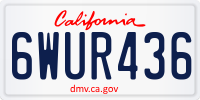 CA license plate 6WUR436