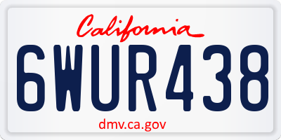 CA license plate 6WUR438