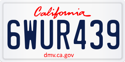 CA license plate 6WUR439