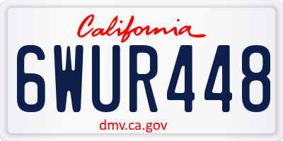 CA license plate 6WUR448