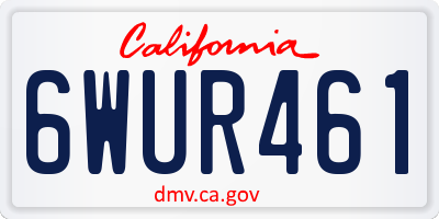CA license plate 6WUR461
