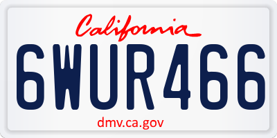 CA license plate 6WUR466