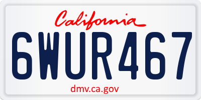 CA license plate 6WUR467