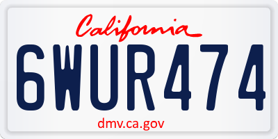 CA license plate 6WUR474