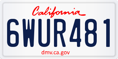 CA license plate 6WUR481