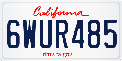 CA license plate 6WUR485