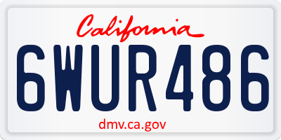 CA license plate 6WUR486