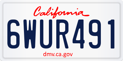 CA license plate 6WUR491