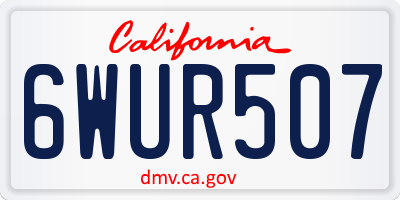 CA license plate 6WUR507