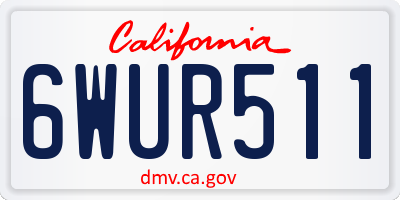 CA license plate 6WUR511