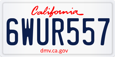CA license plate 6WUR557