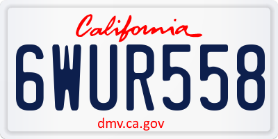 CA license plate 6WUR558