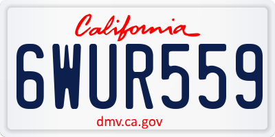 CA license plate 6WUR559