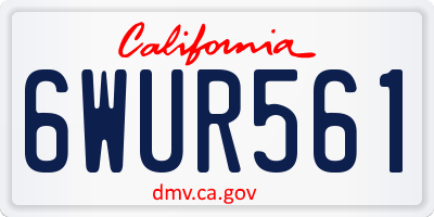 CA license plate 6WUR561