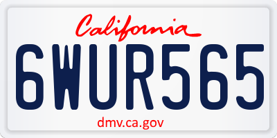 CA license plate 6WUR565