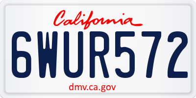 CA license plate 6WUR572