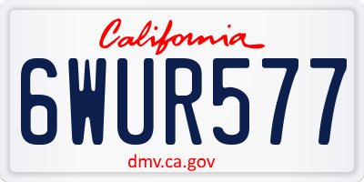 CA license plate 6WUR577