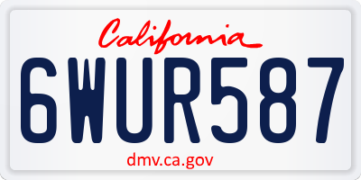 CA license plate 6WUR587