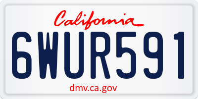 CA license plate 6WUR591