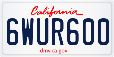 CA license plate 6WUR600