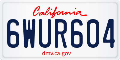 CA license plate 6WUR604