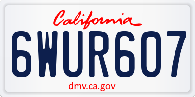 CA license plate 6WUR607