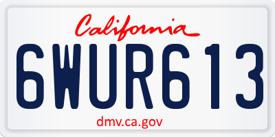 CA license plate 6WUR613