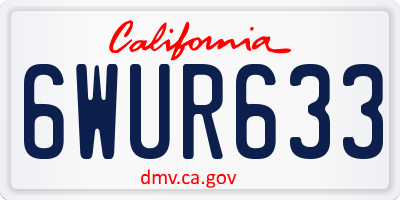 CA license plate 6WUR633