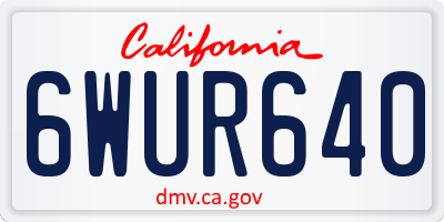 CA license plate 6WUR640
