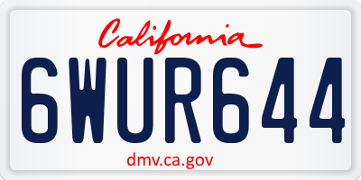 CA license plate 6WUR644