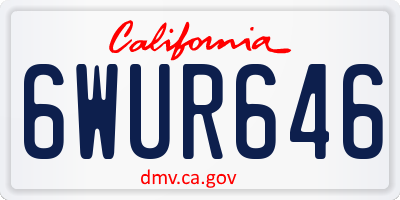 CA license plate 6WUR646