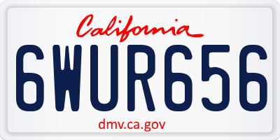 CA license plate 6WUR656